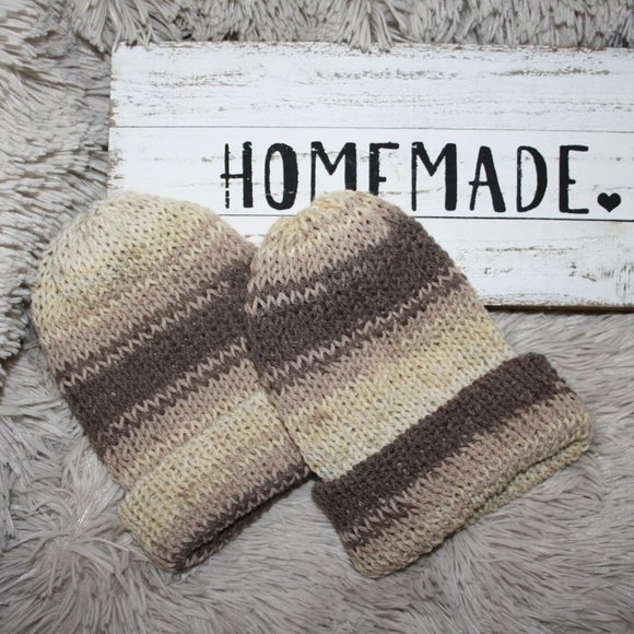 🤎 BROWN DOUBLE-KNIT BEANIE · 6–12 MO 👶 - Picture 6 of 6